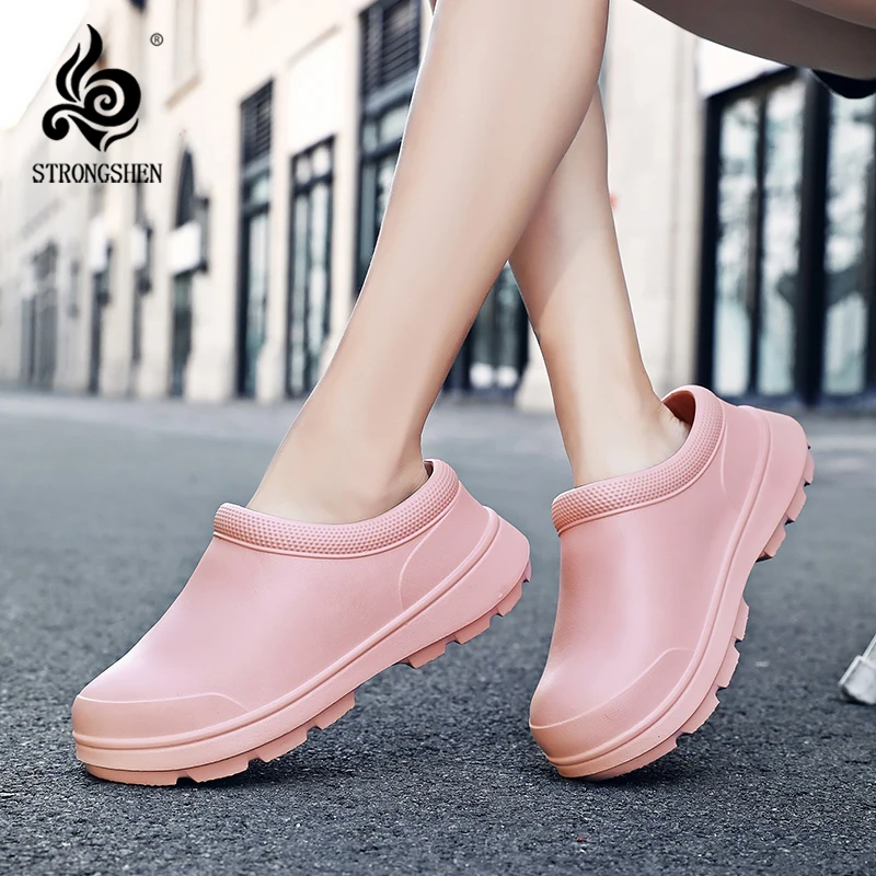 

STRONGSHEN Unisex Waterproof EVA Chef Shoes Women Kitchen Restaurant Oil-Proof Rubber Work Shoes Men Non-Slip Garden Shoes