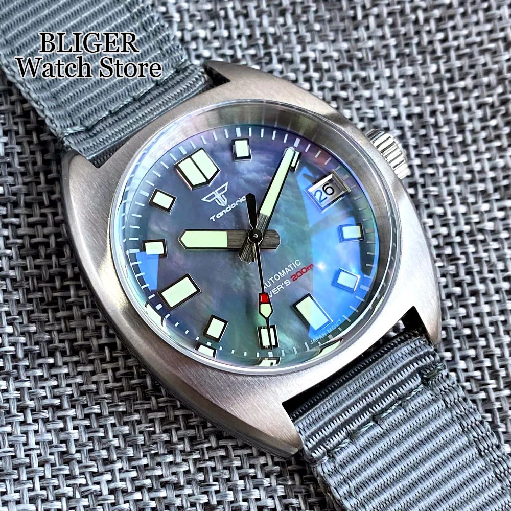 36mm Tandorio NH35AA PT5000 Automatic Dive Men Watch 200M Water Resistant AR Domed Sapphire Glass Lumes Screw Crown Lady Watches