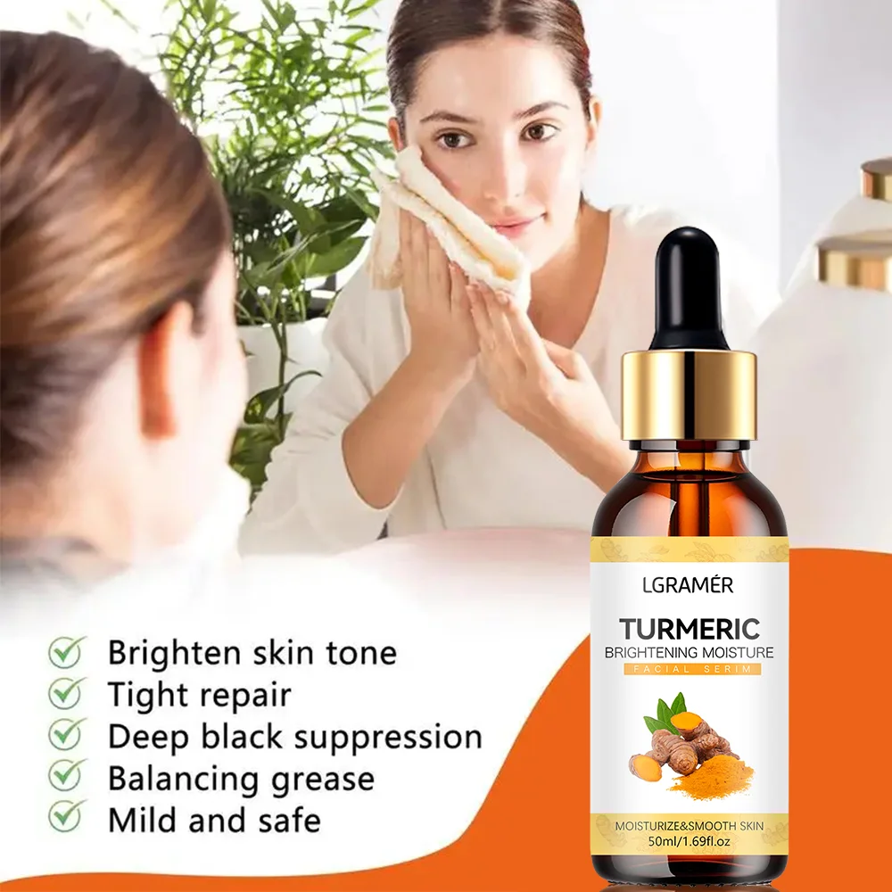 Turmeric Freckle Whitening Serum Anti-oxidant Nourishing Moisturizing Repair Skin Brighten Fade Dark Spot Essence Face Care 3