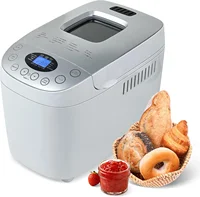 Maker Machine 15-in-1 Automatic Bread Machine with Dual Kneading Paddles Breadmaker with Touch Panel&LCD Display,Gluten Free Set 1