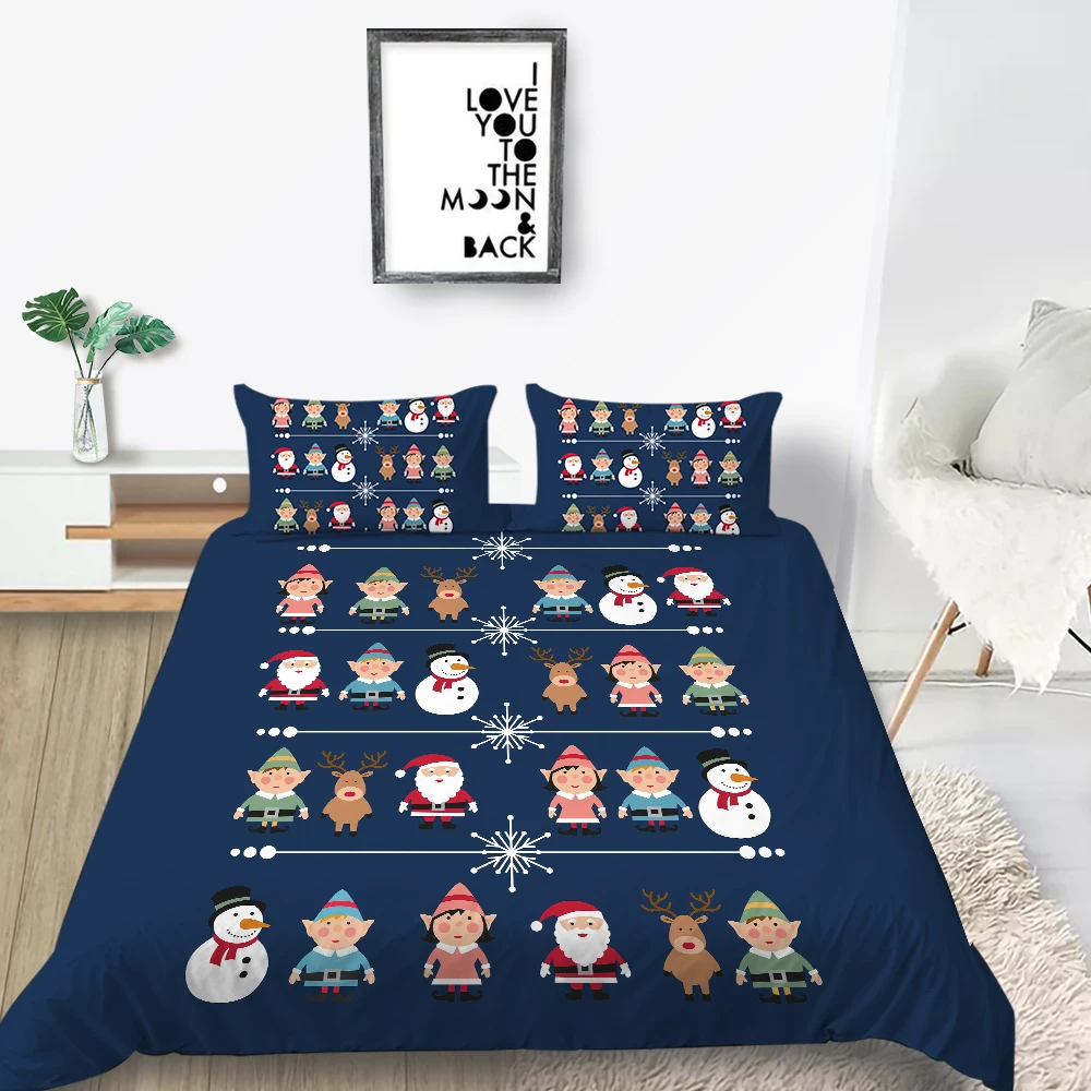 

Cartoon Pattern Duvet Covers Christmas Bedding Cover Suits Children Teens Bedroom Decor Microfiber Home Bedclothes