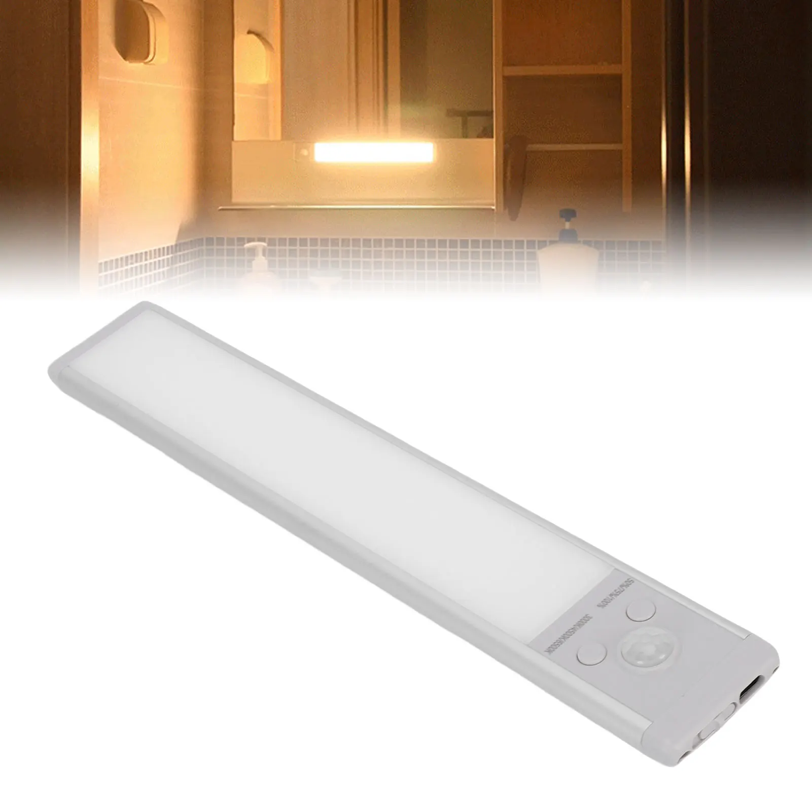 9.4in Under Cabinet Lighting Rechargeable LED Motion Sensor Light Indoor Magnetic Closet Light Under Counter Lamp for Kitchen St