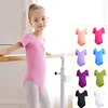 Girls Basic Ballet Leotard Cotton Dance Bodysuit Short Sleeve Gymnastic Leotards for Toddler Ballerina Outfits Kids Dance Wear