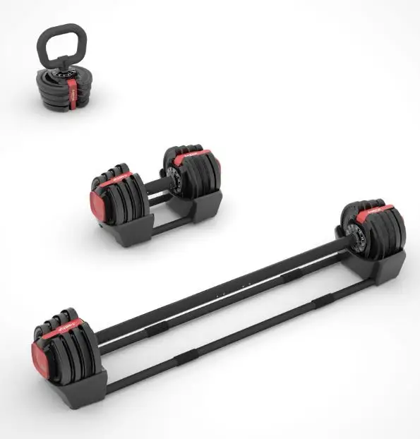 19Kg 52.5Lbs Barbell Set Dumbbell Set Equipment 3-IN-1 Adjustable Dumbbell/ Barbell/ Kettlebell