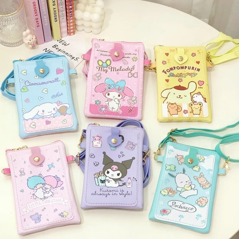 

Sanrio Kuromi Coin Purse Cartoon Anime Action Figure Hello Kitty Pochacco Cinnamoroll Q Figural Cute Toys Bag Girl Birthday Gift