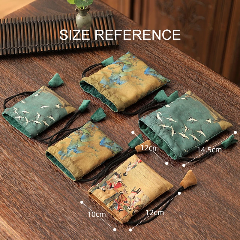 Embroidery Jewelry Bag Chinese Palace Style Fashion Retro Bracelet Necklace Earrings Rings Portable Fabric Art Storage Gift Bags 3