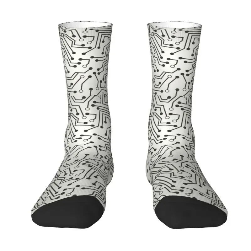 

Cute Circuit Board Pattern Socks Women Men Warm 3D Printing Computer Science Geek Technology Football Sports Socks