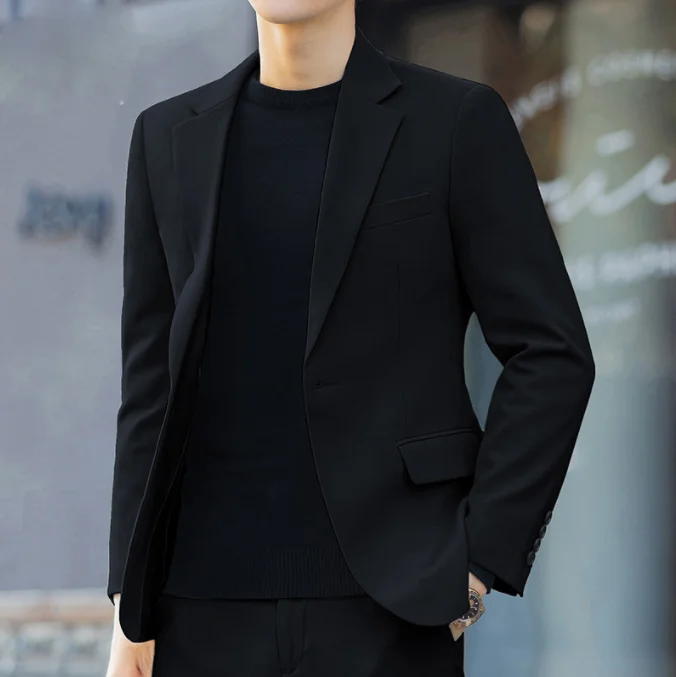 Stylish luxury high quality men's suit with trousers, casual configuration, selected high quality fabrics 7150