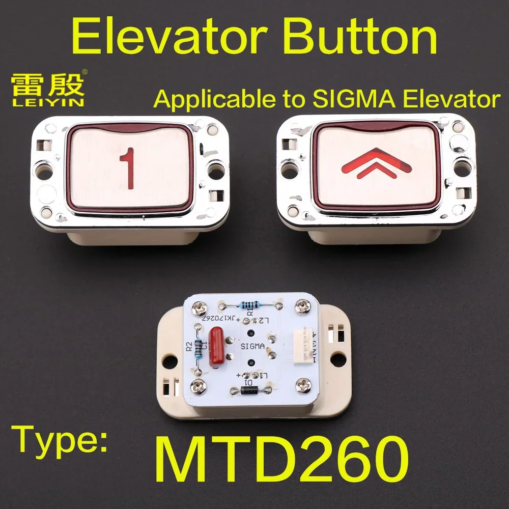 Elevator Button 1PCS Applicable to SIGMA MTD260 Direction keys Opening closing doors numeral key Voltage DC24V Red light