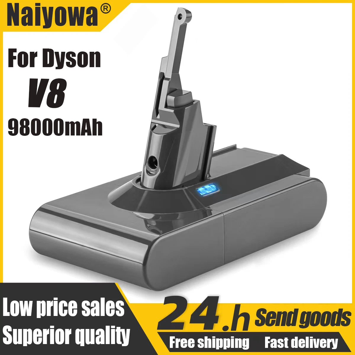 Dyson V8 21.6V 98000mAh Replacement Battery for Dyson V8 Absolute Cord