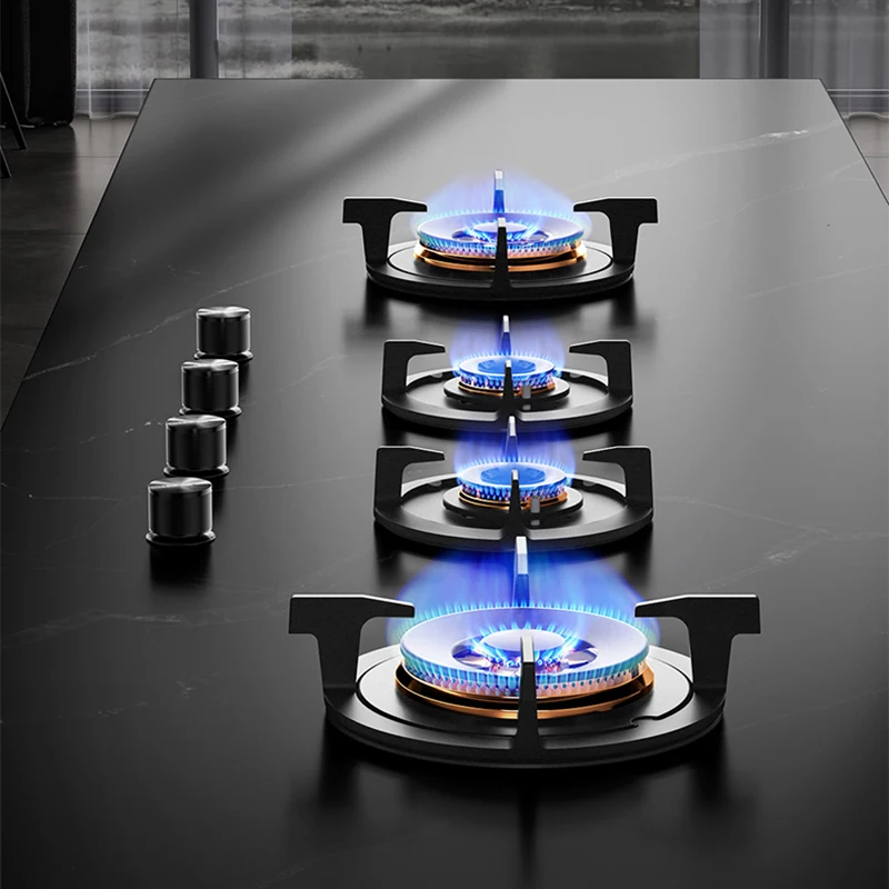 Premium Built-in Gas Cooktop 4-Burner 5.2KW Copper Flame Failure Protection Panel-Ready for Custom Kitchen 6