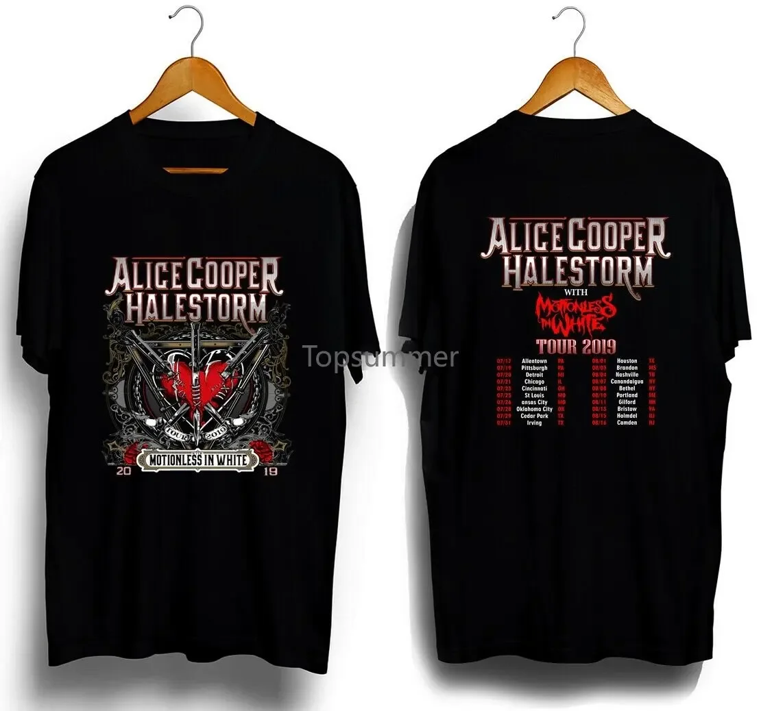 New Alice Cooper And Halestorm Tour 2019 2 Side T-Shirt All Size Tee