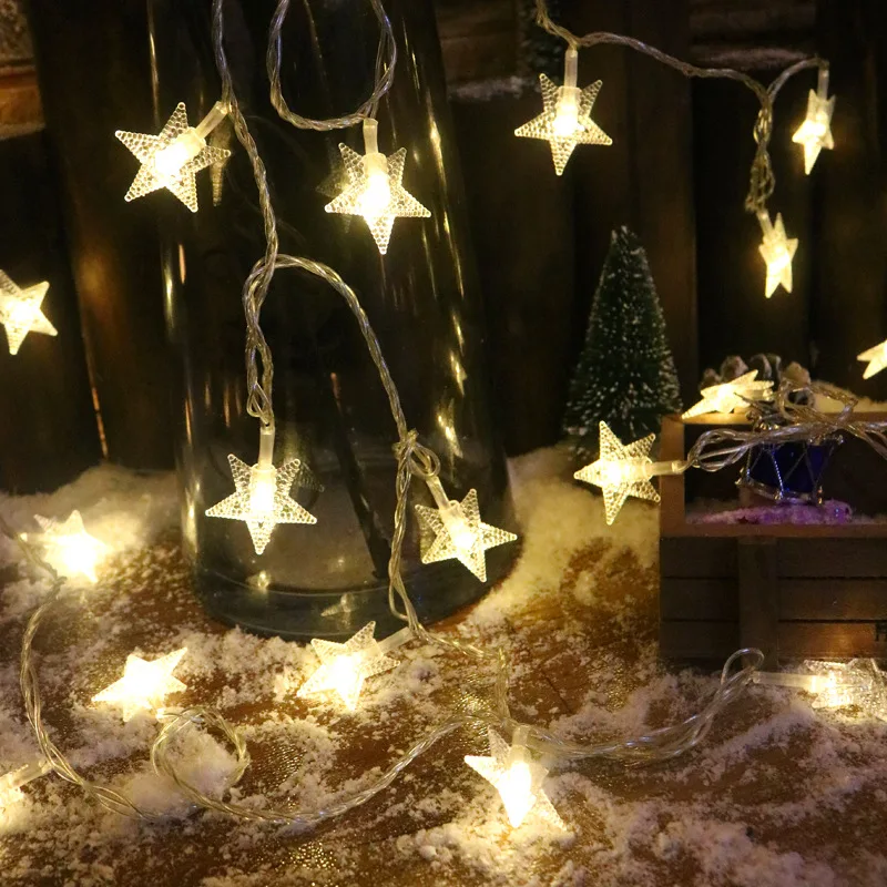 LED Battery-Powered Star Fairy String Lights for Celebrations and Decorations
