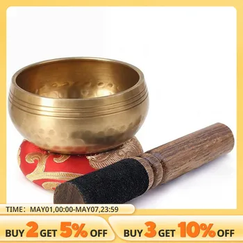 명상 요가 스트레스 해소에 도움이되는 티베트어 노래 그릇 세트 사운드 볼 명상 그릇 독특한 선물 상품 이미지