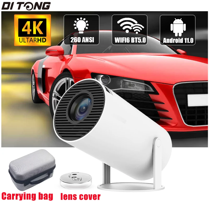 DITONG-proyector HY300 Pro con Android 11, 4K, 1280x720P, Wifi Dual, 260ANSI, para cine en casa, al aire libre, portátil, hd, led