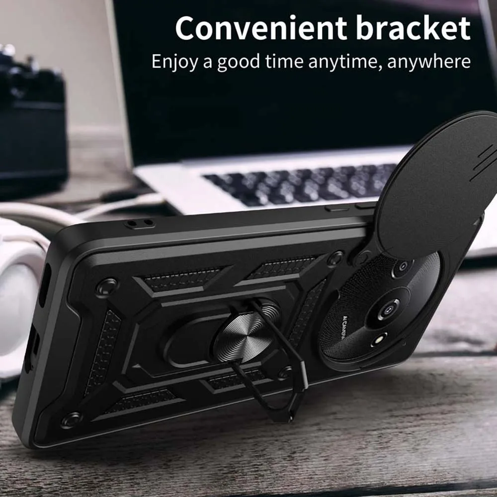 Durable Shockproof Armor Case with Magnetic Holder and Ring Stand