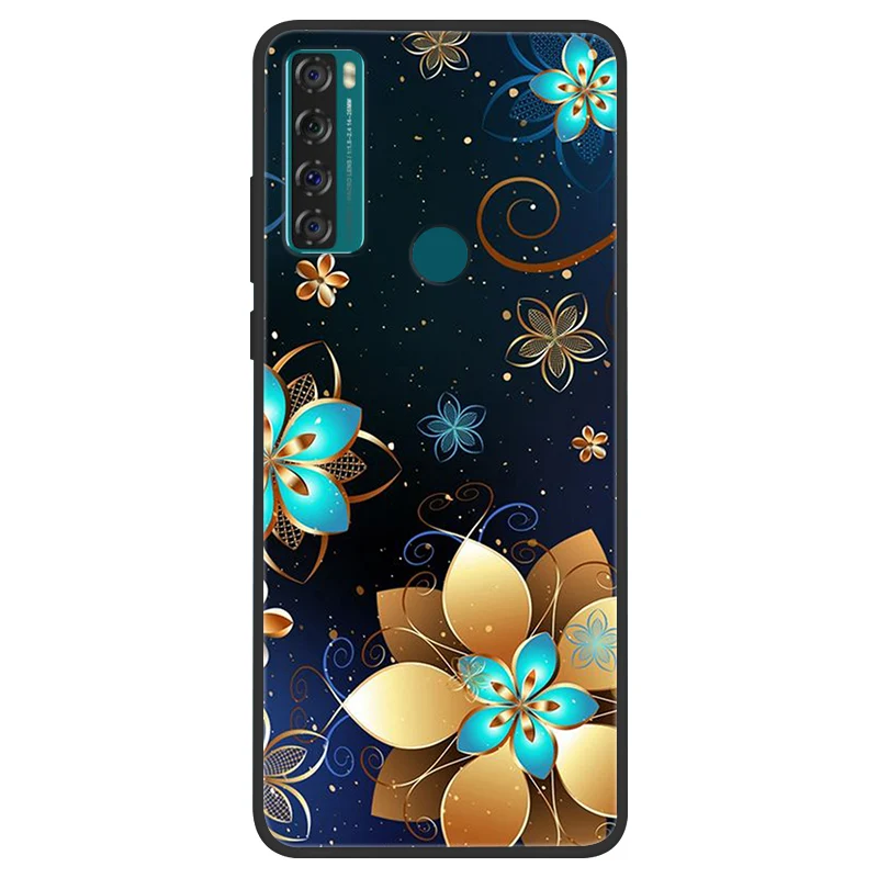 Space Painted Black Silicone TPU Case - Protective Shell Cover