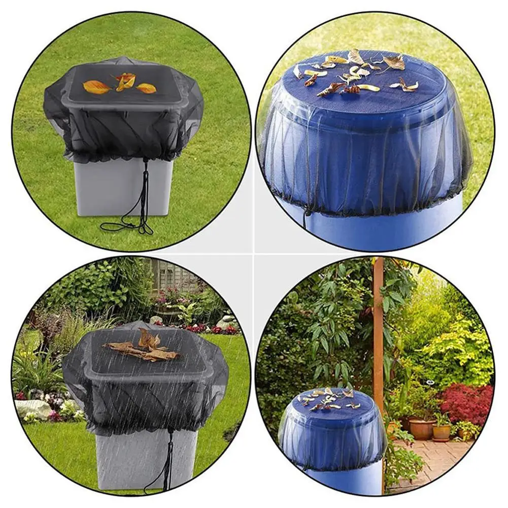Outdoor Rain Barrel Mesh Cover For Rain Barrels Water Collection Tool