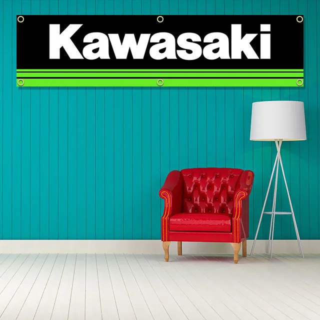 

60X240cm K-kawasakis Racing Enthusiasts Flag Polyester Printed Garage or Indoor Decoration Tapestry Banner