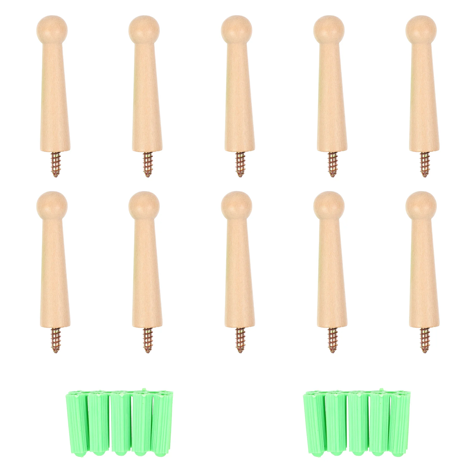 

10Pcs Wood Coat Hook Wall Mount Hooks Vintage Organizer Hangers Entryway Key Holder Rustic Farmhouse Hanger for Hanging Hat
