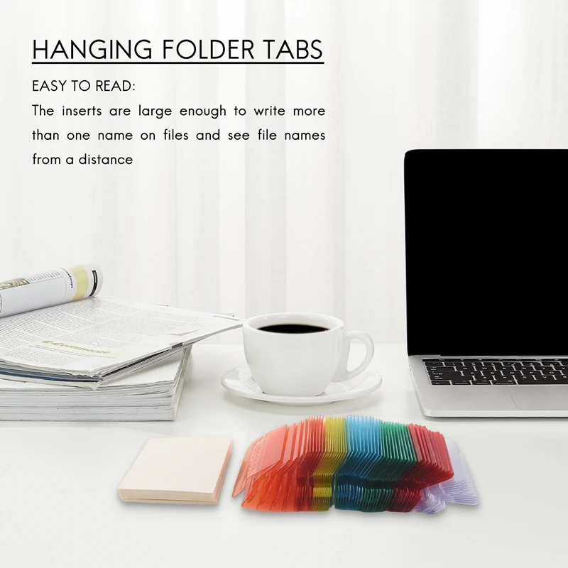 60 Pcs 2 Inch Hanging Folder Tabs And 120 Grids Inserts For Quick Identification Of Hanging Files File Inserts