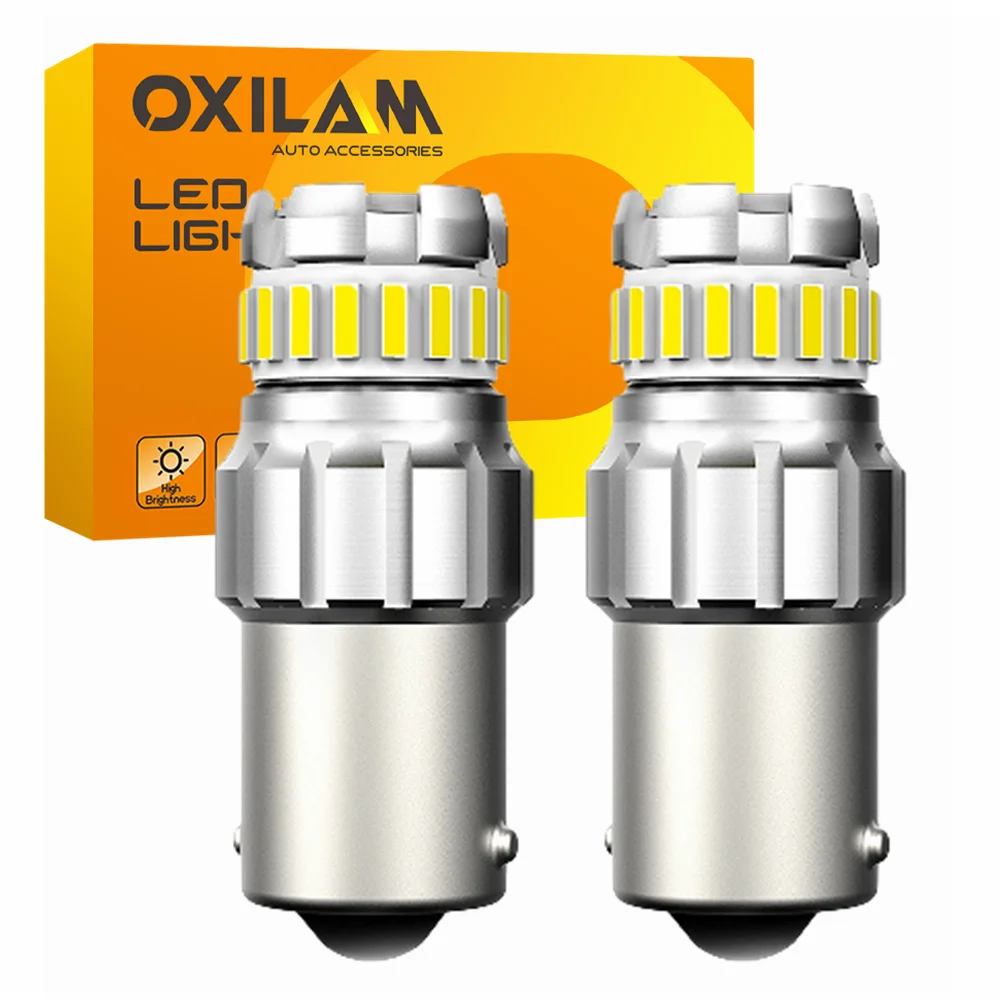 LED Bulbs 2PCS P21W 7506 1156 BA15S Canbus Error Free Car Auto Brake Lamps Reverse Lights DRL 6500K White