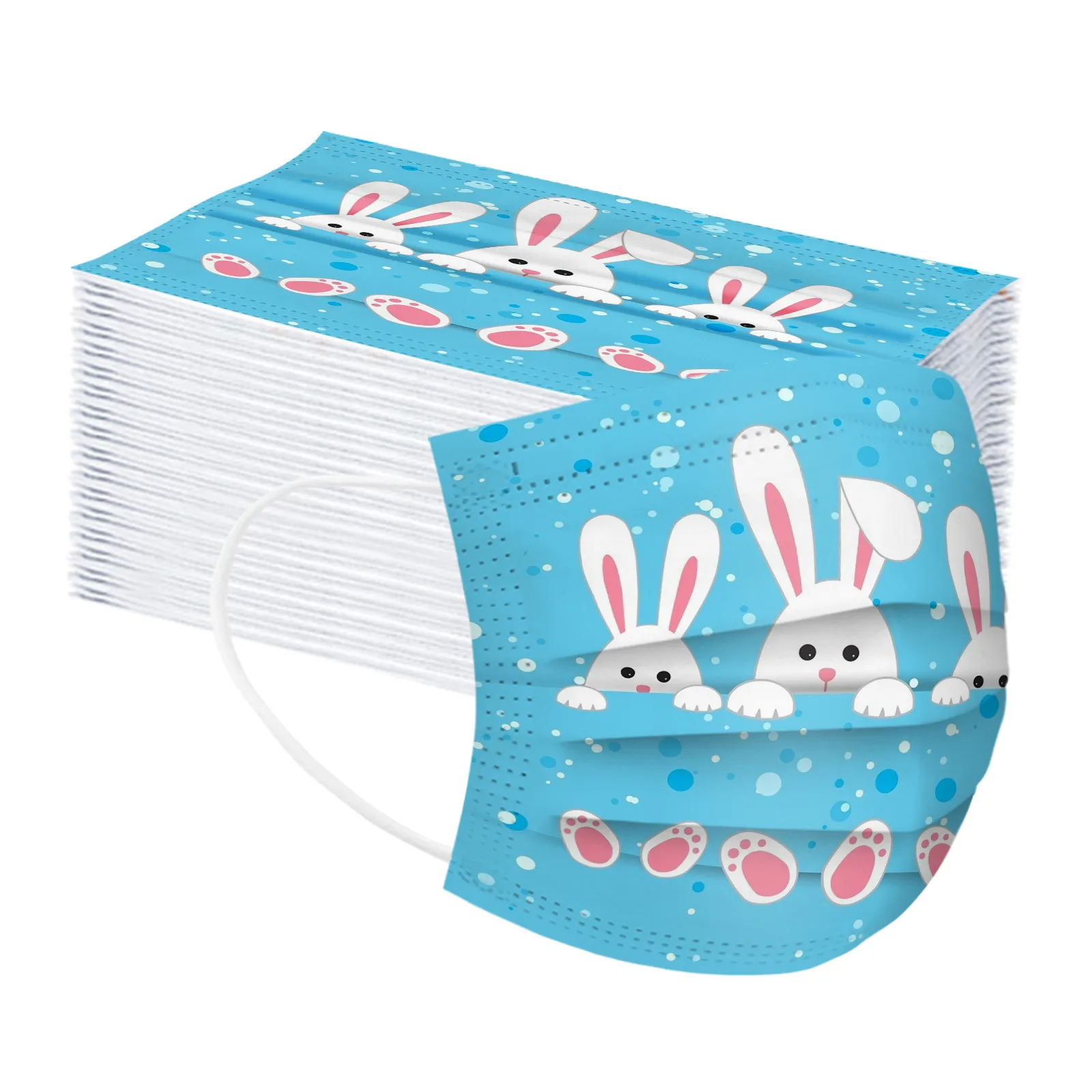 10pcs Bunny Eggs Adult Disposable Face Mask Printed 3ply Dustproof Mascaras Masque Disposible Enfant Breathable Mascarilla 3