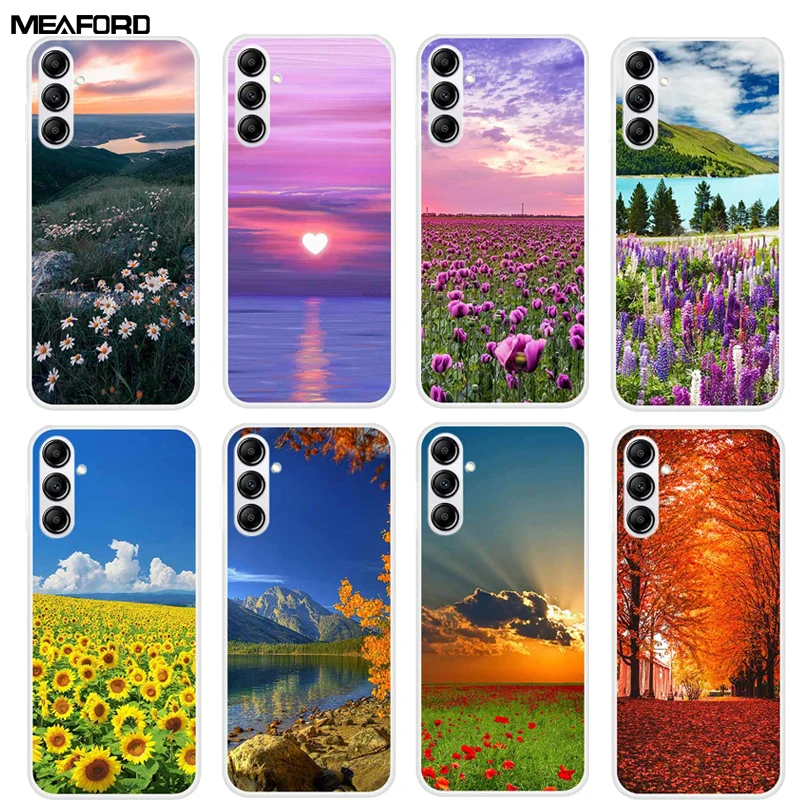 Per Samsung A34 A54 A 34 5G Custodie A14 Clear Soft Tpu Silicone Landscape Cover Per Galaxy A54 2023 A14 Custodie Coque Bumper