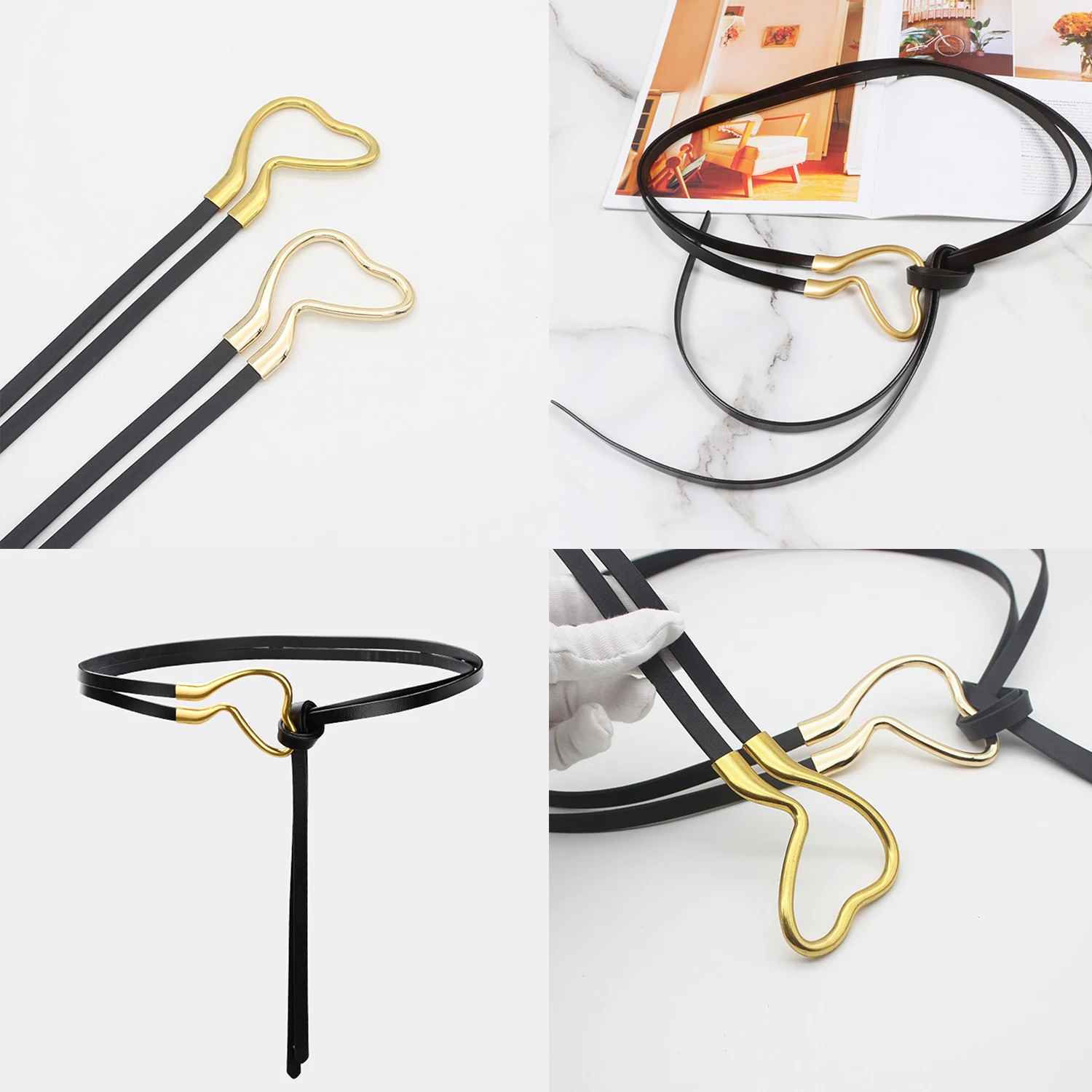 

Horseshoe Buckle Belts For Women Jeans Dress Decoration Ladies Ornament Large U-shaped Fashion Sash Metal Women Coat Belts