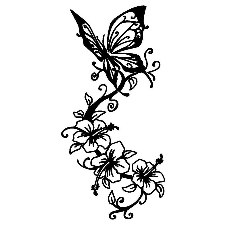 

Car Stickers Exquisite Butterfly Flower Vinyl Stickers Car Motorcycle Bumper Rear Window Body Decoration Decals,18cm*9cm