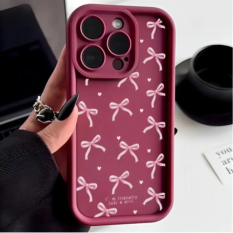 Love Heart 3D Pink Bow Phone Case