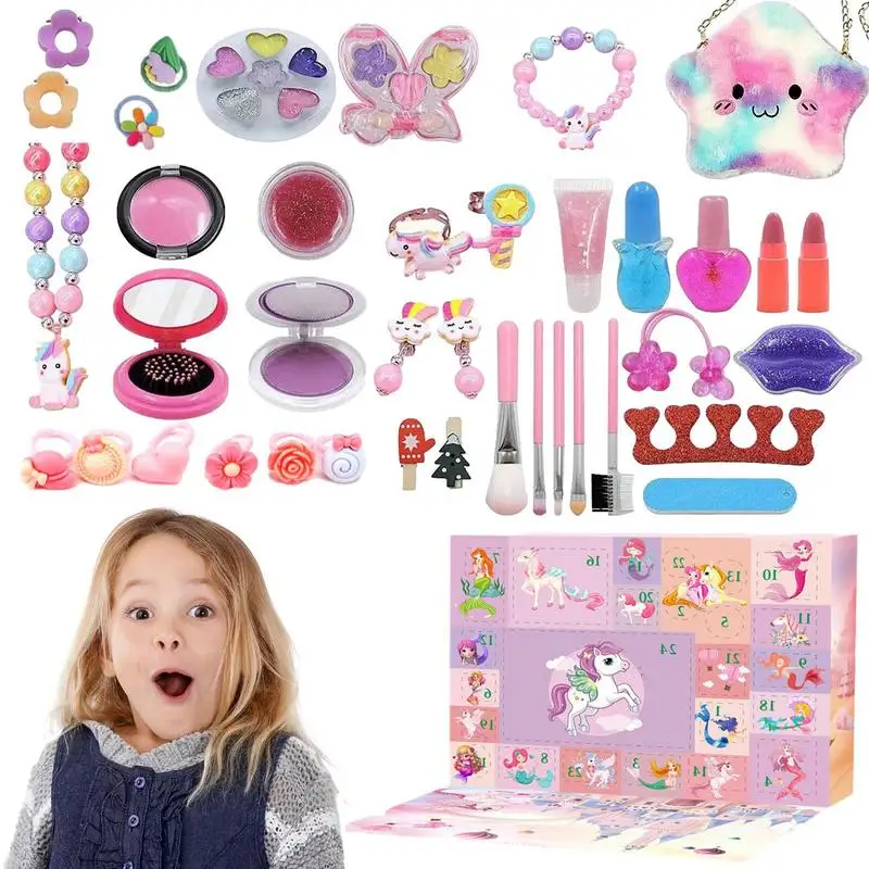 

Christmas Advent Calendar for Girls Advent Calendar with Drawers 24 Day Countdown with Different Makeup Toys Cute Christmas Gift