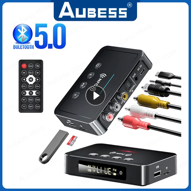 Récepteur et émetteur Bluetooth 5.0, FM stéréo, AUX, prise 3.5mm, RCA  optique, adaptateur audio sans fil, télécommande pour TV, kit de voiture -  AliExpress