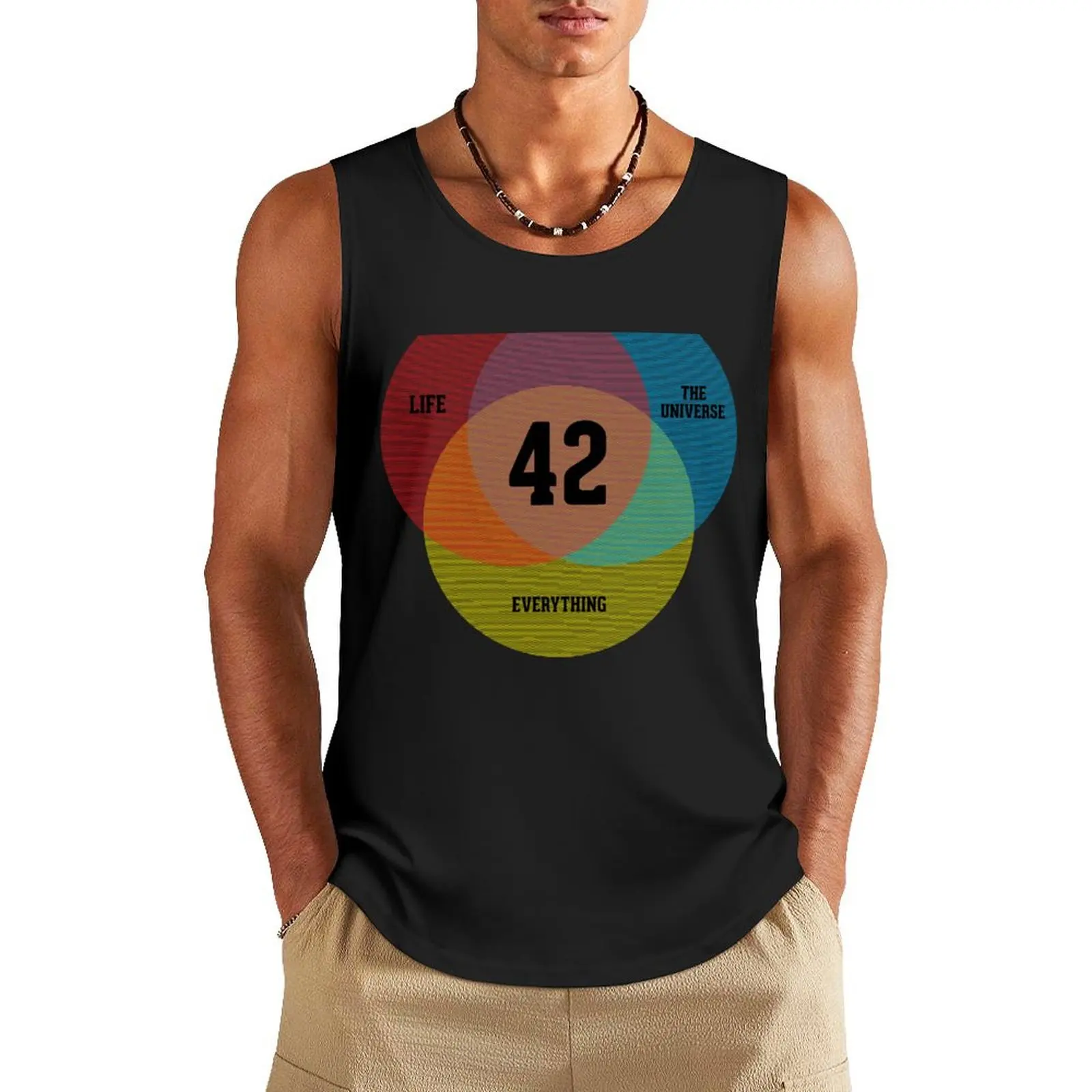 

Venn Diagram: Life, the Universe & Everything Tank Top sleeveless vests Top summer Men's singlets summer clothes men 2024