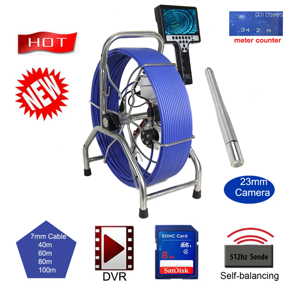 7mmSoftCable23mm512hzTransmeterLocatorSondePipeSewerDrain