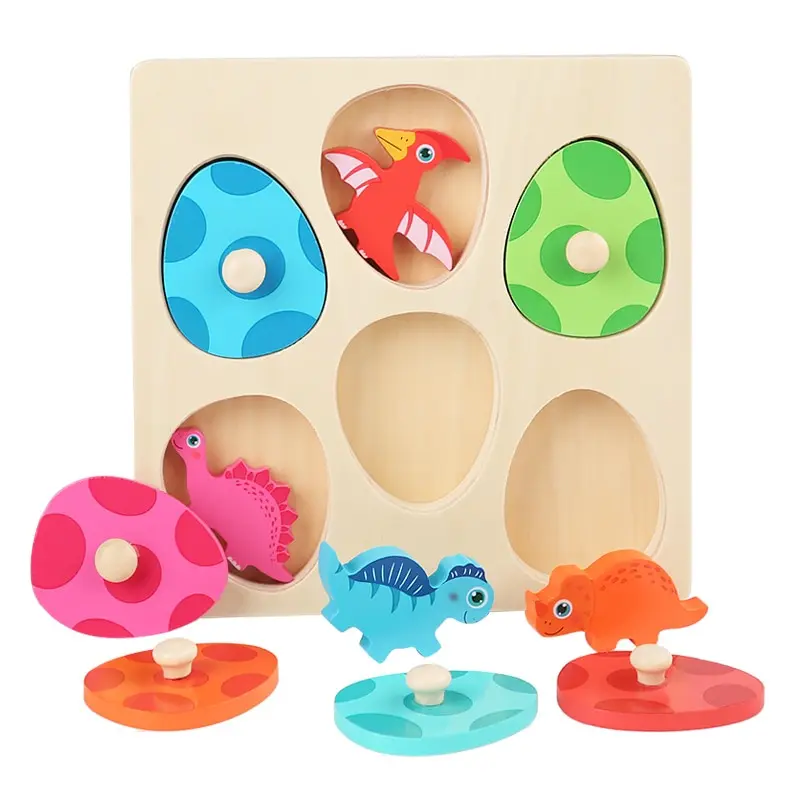 

Wood Dinosaur Jigsaw Puzzle for Kids Multi-layer Wooden Peg Puzzle Early Learning Educational Toys Gifts For Toddlers Girls Boys