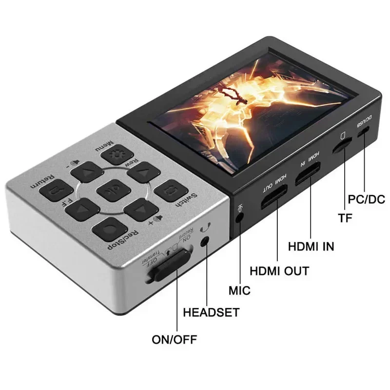 Ezcap 273 HDMI Game Capture Card1080P 60fps To Micro SD TF Card with Clear 3.5" Display Screen Playback Record Video Without PC