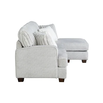 Modern Reversible Sectional Corner-blocked Frame Reversible Cushions Throw Pillows 100% Foam Livingroom Furniture Gray 3