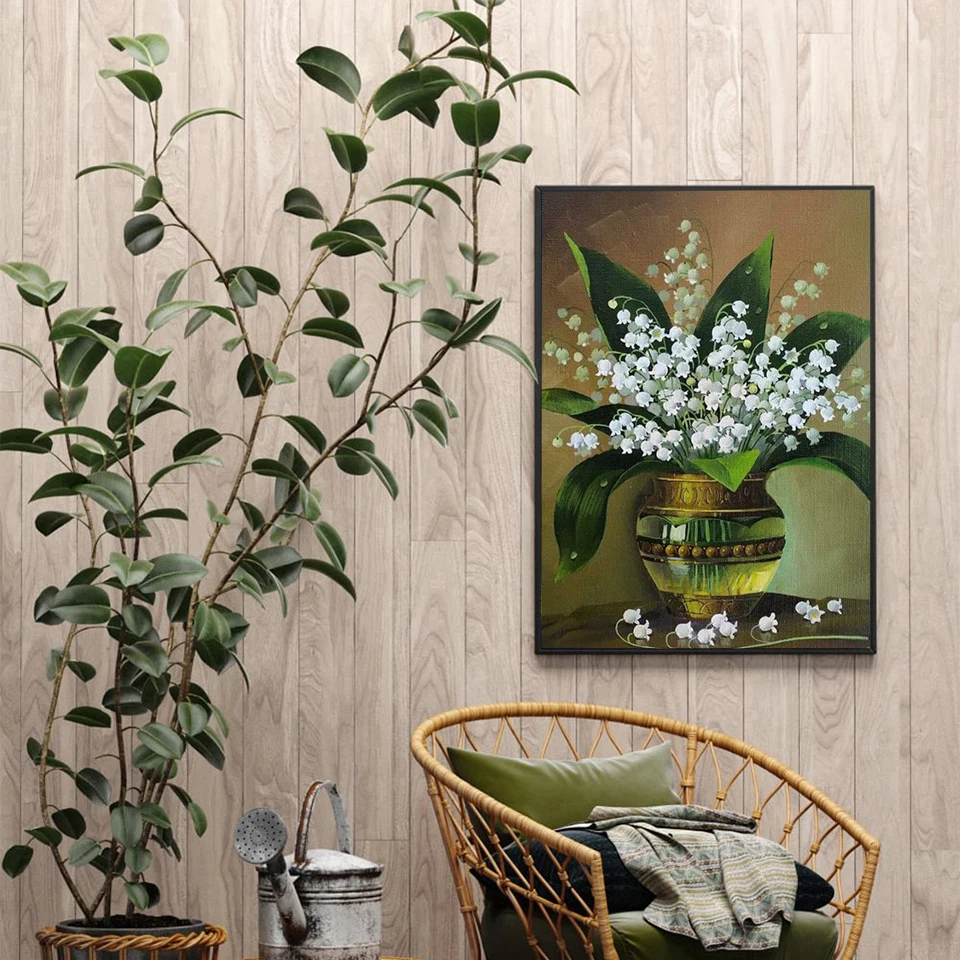 Diamond Painting 5D Diamond Mosaic Lily Of The Valley Flower Picture Rhinestones Full Square Beads Embroidery Home Decor