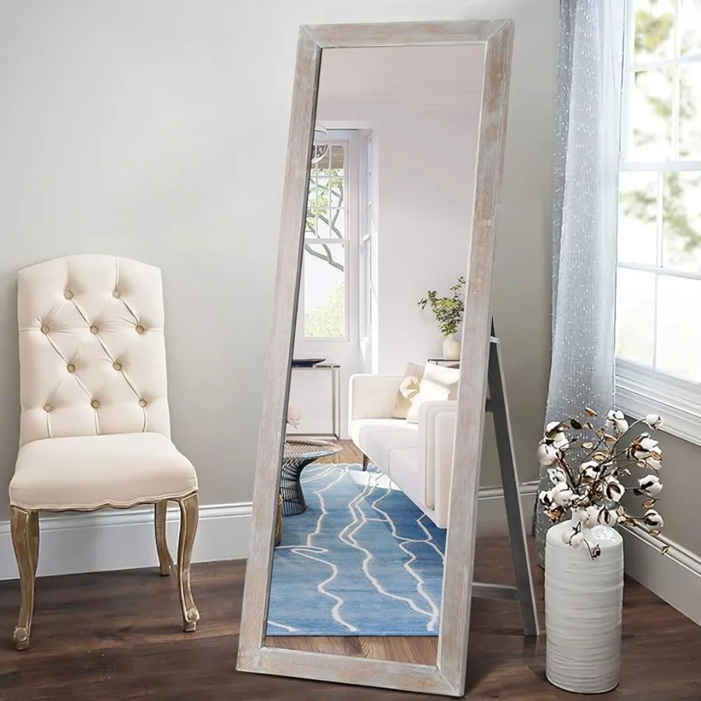 

Traditional Full Length Floor Mirror 65"x22" Rustic Tall Floor Mirror Wall Mirror Standing or Leaning Against Wall for Bedroom