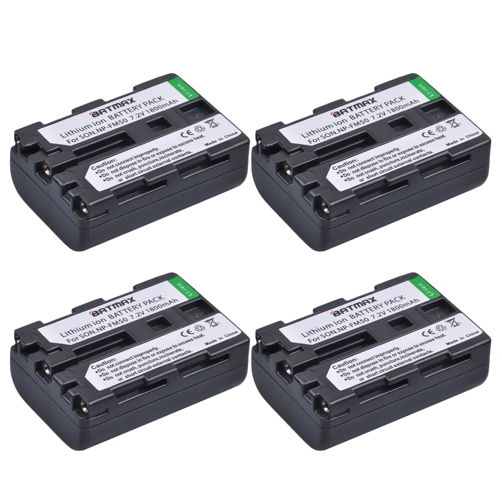 

Batmax 4Pcs NP-FM50 NP FM50 NPFM50 Rechargeable Battery for Sony Alpha A100 DSLR-A100 A100K TRV408 DCR-PC105 FM30 FM50 FM70 FM90