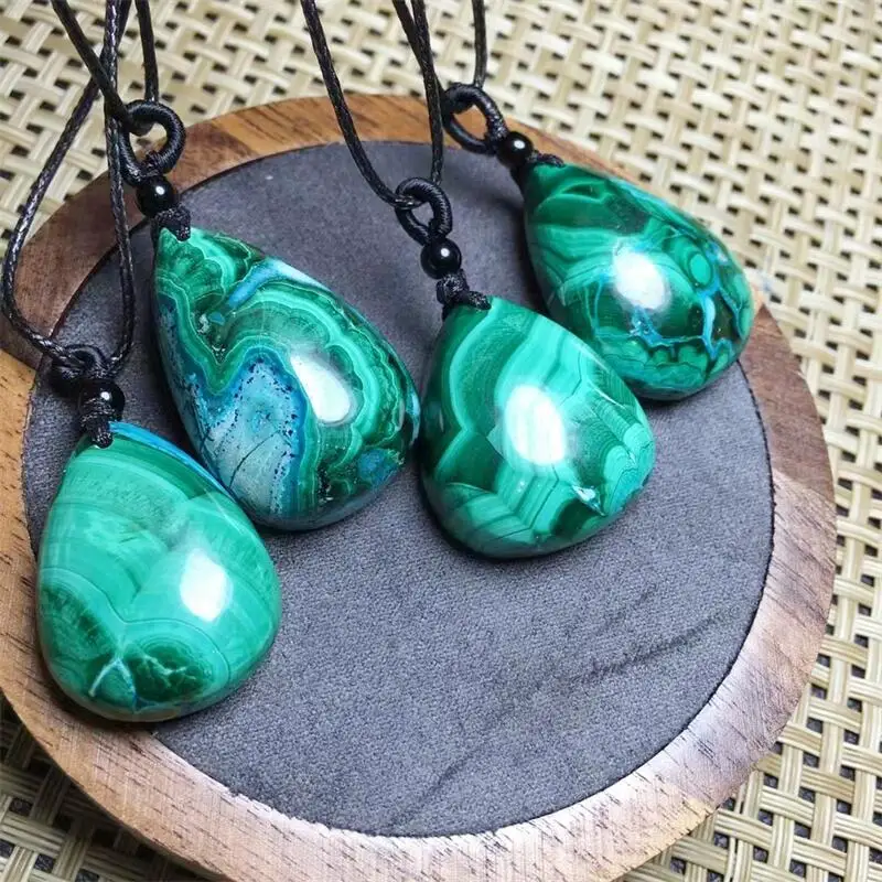 

Natural Chrysocolla Teardrop Pendant Women Men Jewelry Fashion Big Water Drop Green Malachite Necklace 1PCS