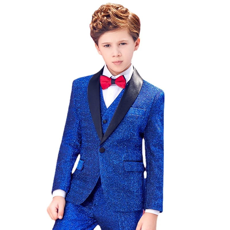 

Boys' Dress Set Children's Small Suit Jacket Host Handsome British Children's Clothing Show Performance Clothing Size 100-170