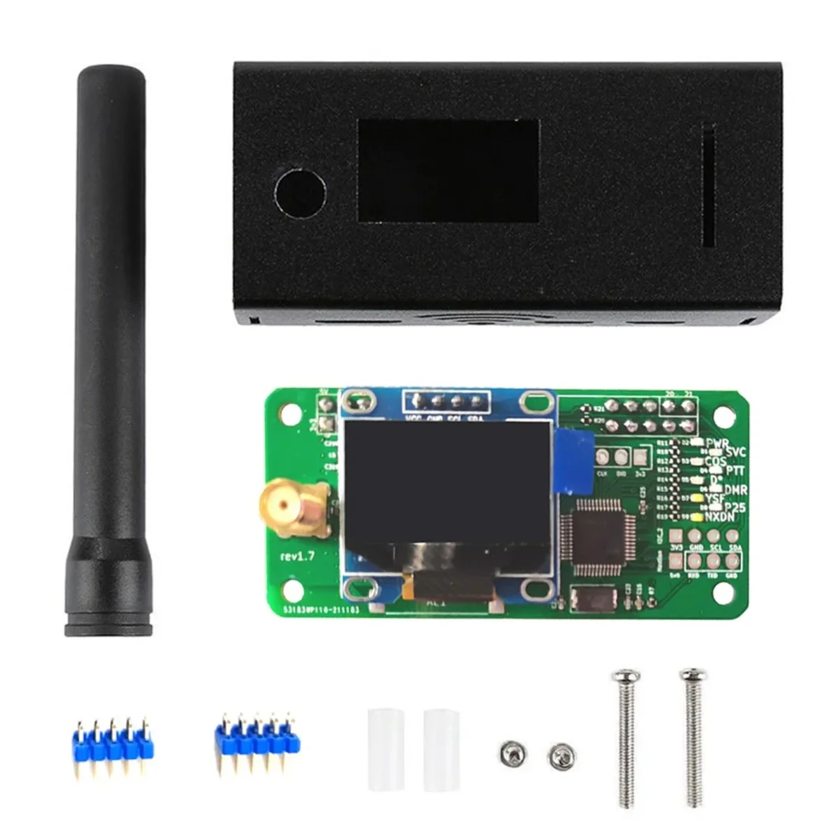 Version 1.7 MMDVM Simplex Hotspot UHF VHF Antenna +OLED+Case for Raspberry Pi Hotspot