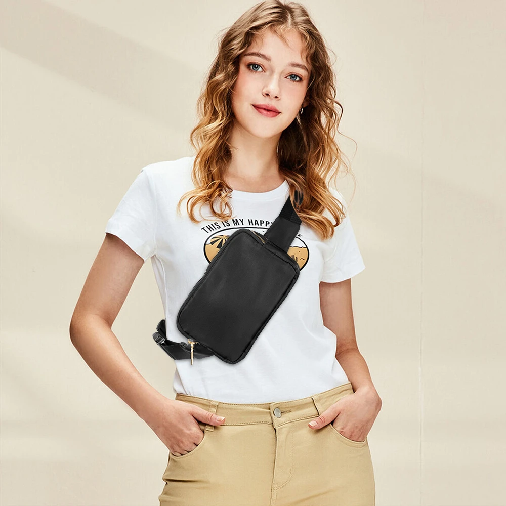 de bolsillo para mujer, bolsa de pecho cruzada con estampado de impermeable, cinturón de cadera, bolsas de para deporte al aire libre Tra|Riñoneras| - AliExpress