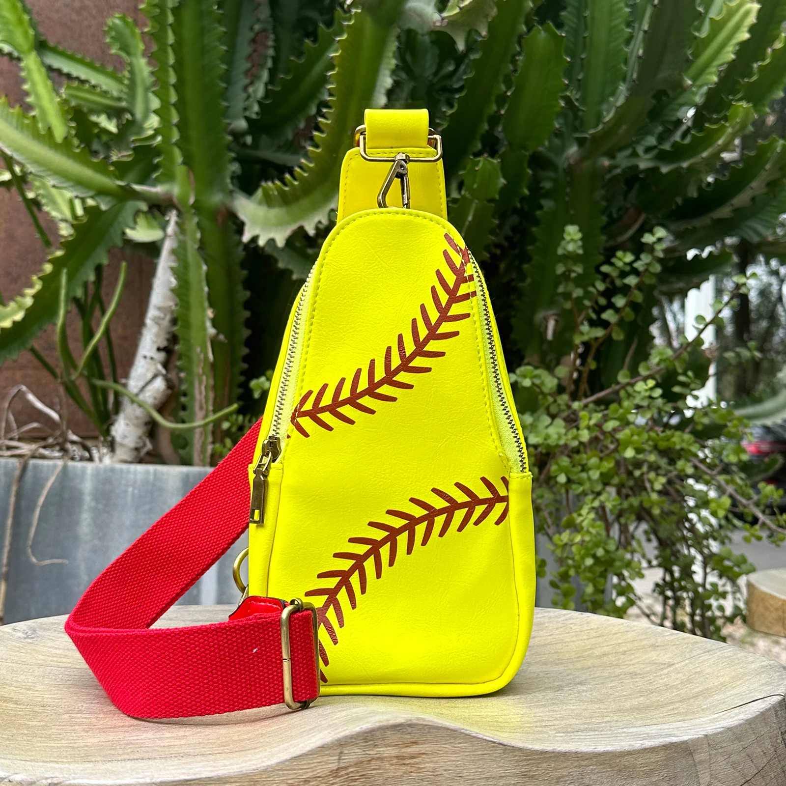 Leather Fanny Pack Softball Baseball Footbal Sports Sling Bags