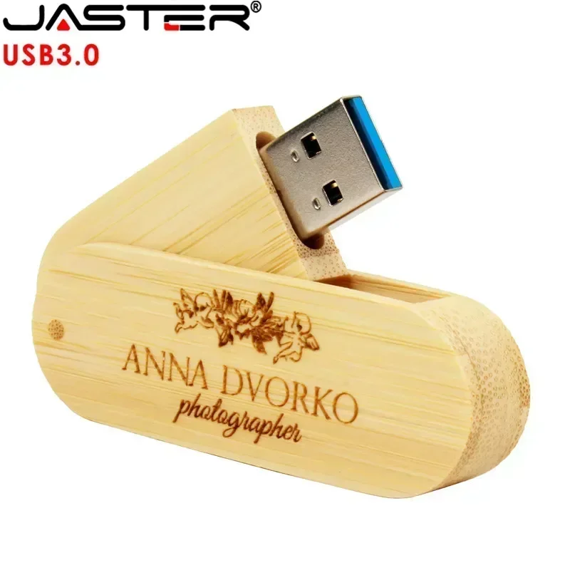 USB 3.0 Rotatable Wooden Flash Pendrive Memory Stick Pen Drive 4GB 8GB 16GB 32GB 64GB 128GB Creativo Free Custom Logo