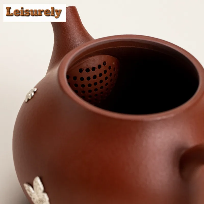 Silver-plated Purple Clay Travel Tea Set Kit Retro 1 Pot 1 Cups Household Tea Maker Organizer Portable Picnic Stock Bags Craft