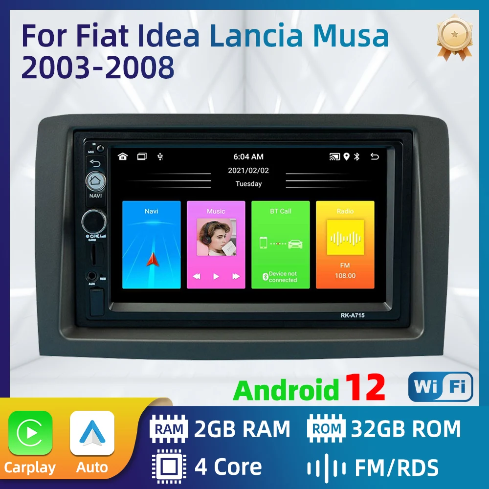 Fiat Idea Lancia Musa 용 Carplay 스테레오 2003-2008 2 Di..