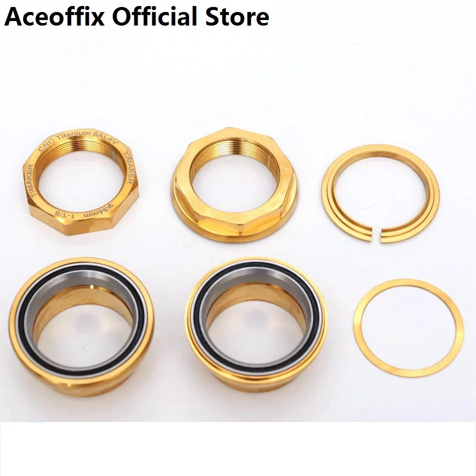 브롬톤 자전거 헤드셋용 Aceoffix, 티타늄 합금, 34mm 1-1/8 접이식 자전거 액세서리, 3 가지 색상